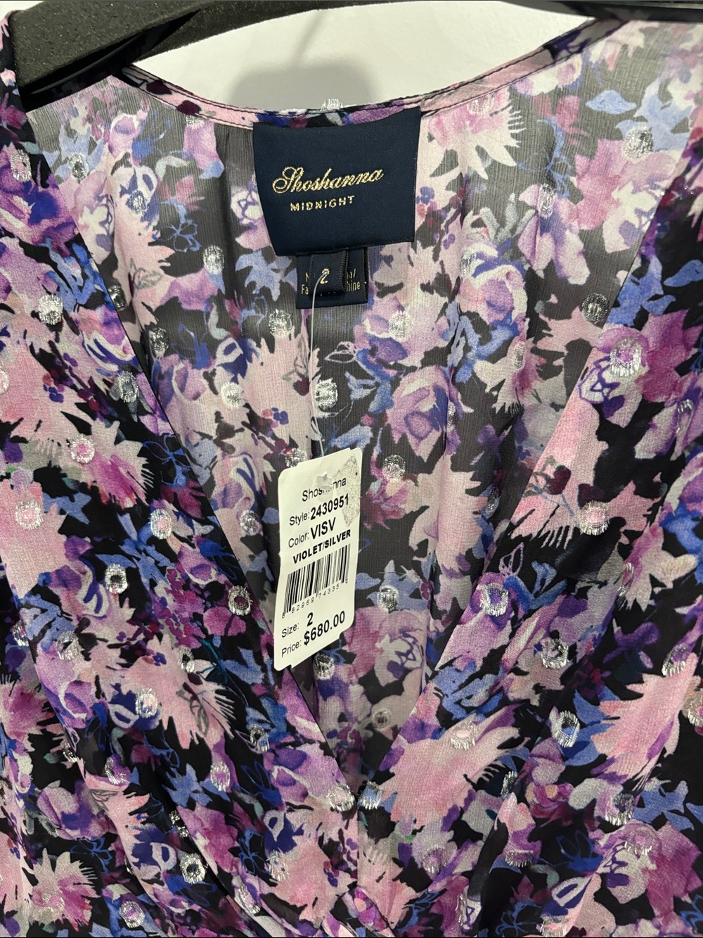 NWT- Shoshanna Marella Petitier Purple Floral Dress size 2 - Picture 8 of 12